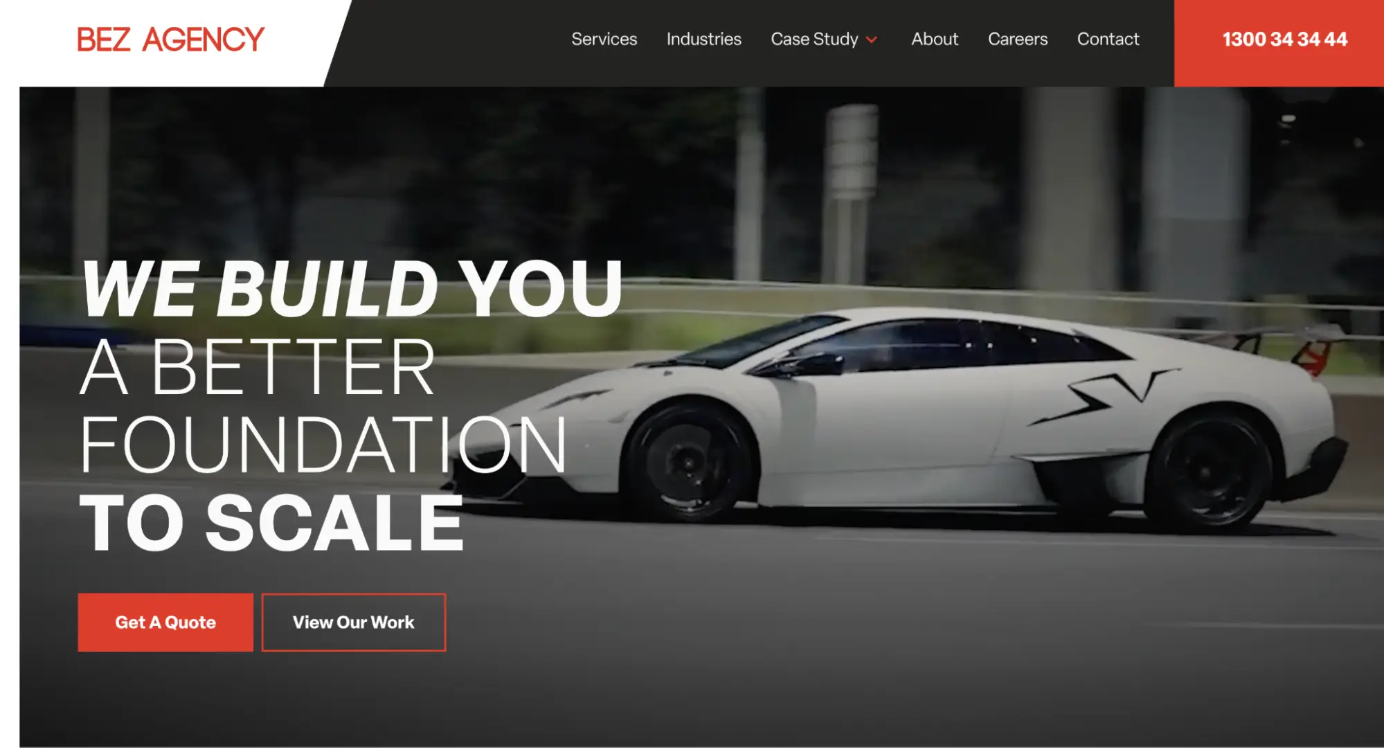screenshot of Bez Agency homepage