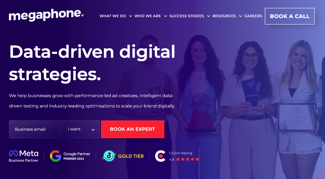 screenshot of megaphone digital agency