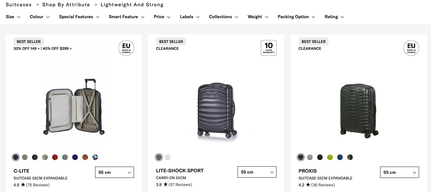 image of samsontie landing page digital marketing example