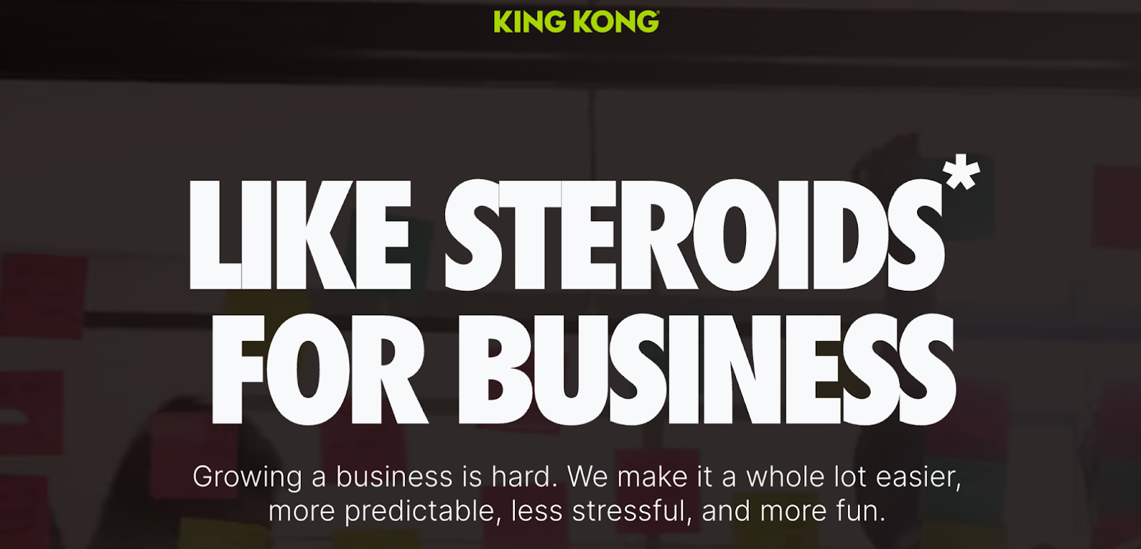 King Kong marketing agency homepage